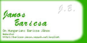 janos baricsa business card